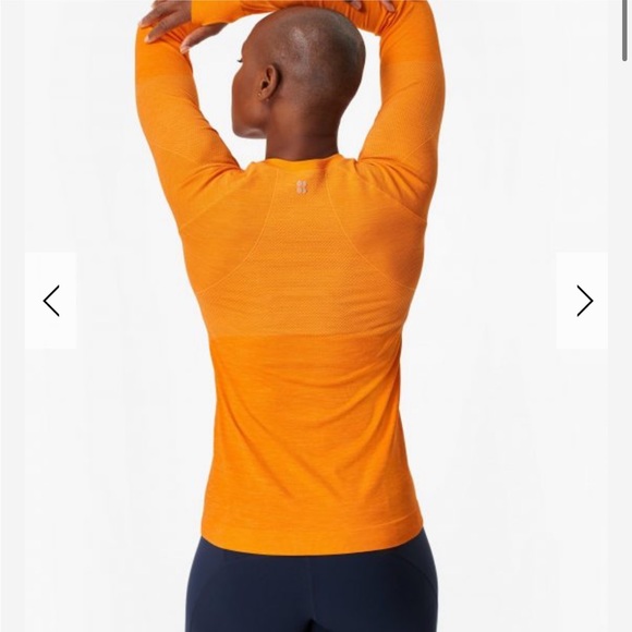 • Sweaty Betty • Long Sleeve Seamless Athletic Workout Top Murcott Orange Small - Picture 3 of 6